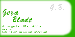 geza bladt business card